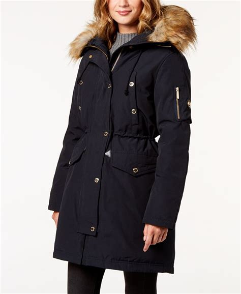 michael michael kors fox fur trim parka|Faux Fur.